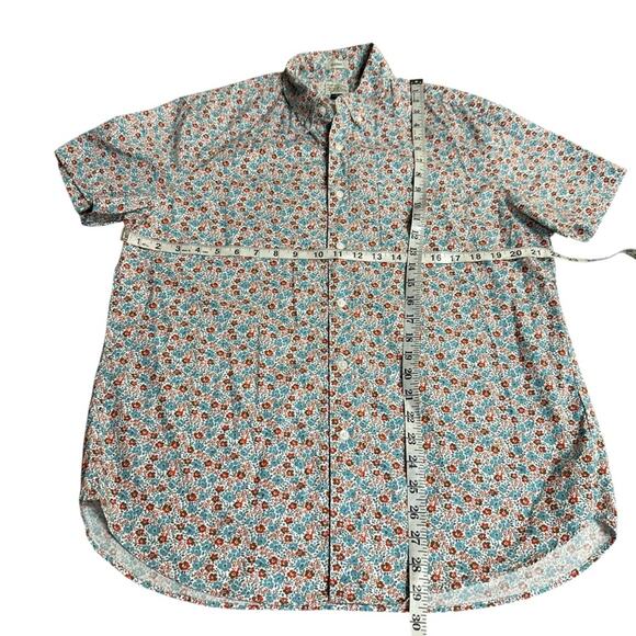 J.Crew Short-sleeve stretch Secret Wash shirt in white floral Size Large - Picture 3 of 8